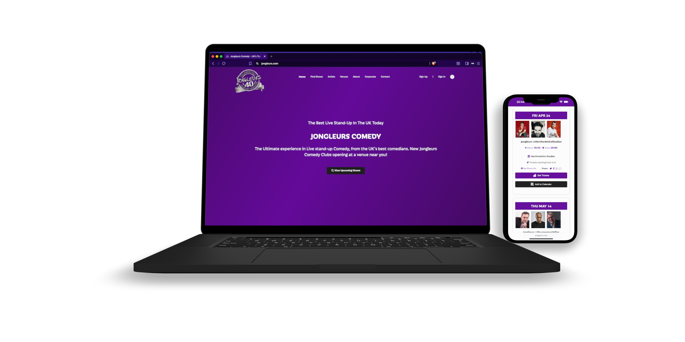 Jongleurs Comedy — Responsive Platform