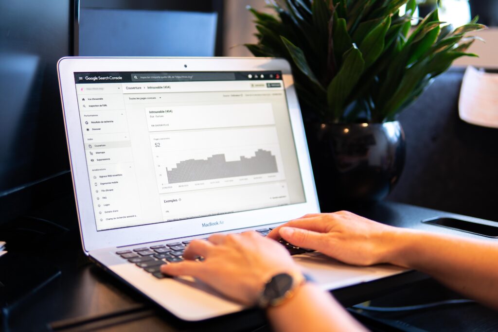 Man Reading SEO Reports on Google Search Console