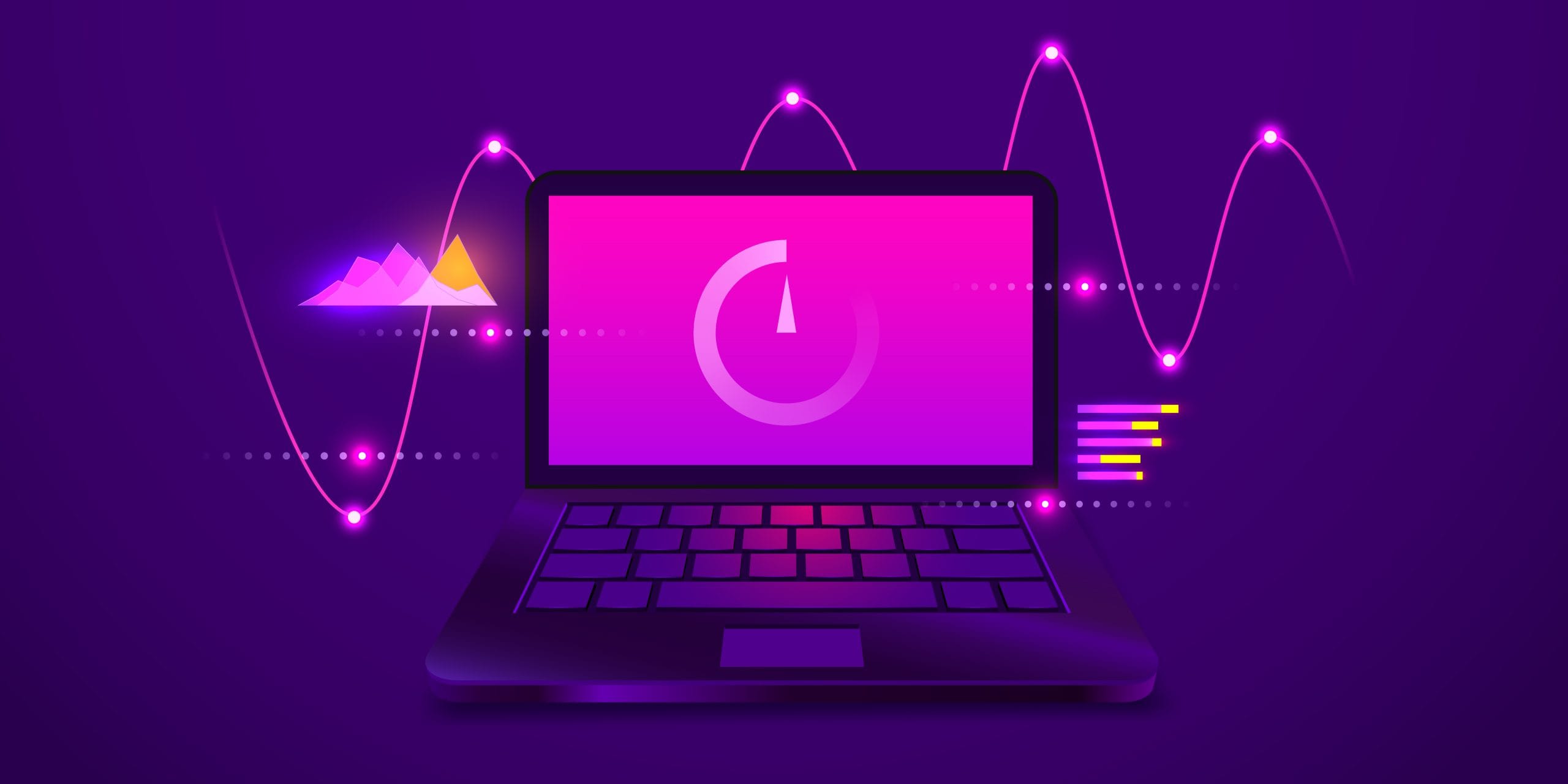 Online downloading and uploading speed test, website loading speed web template, internet speed check. Vector illustration
