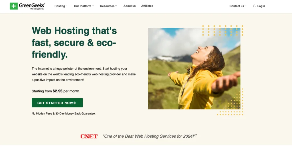 GreenGeeks Hosting Company Website Screenshot