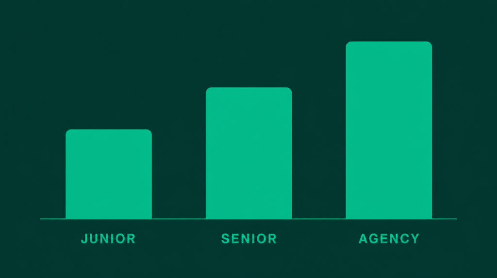 UK WordPress developer rate tiers from junior freelancer to agency